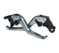 MTCRIGHTER Fishbone Pattern Short Brake Clutch Lever Set Compatible with Honda Scrambler SCL500 CL250 CL300 CL500 CL Street 2023-2024, CNC Aluminum Alloy Made (Titanium)