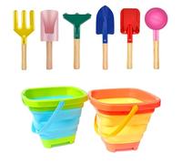 MTDASB Foldable Beach Toys Set for Kids -Sand Bucket & Shovel Kit, Portable Sandpit Toys for Toddlers, Pool & Garden Play