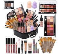 MTDXILTAI All in One Makeup Set for Makeup Storage Bag, 2 x 14 Colors Eyeshadow Palette Liquid Foundation Eyeliner Pencils Contouring Pen Lip Gloss 20pcs Makeup Brushes for Women
