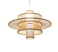 MTDYGHXQ Multi-layered Rattan Pendant Light, Creative Personality Bamboo Hanging Lamp, Flush Mount E27 Chandelier, Ceiling Light, Lighting Fixture For Restaurant Cafe Decoration