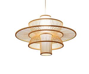 MTDYGHXQ Multi-layered Rattan Pendant Light, Creative Personality Bamboo Hanging Lamp, Flush Mount E27 Chandelier, Ceiling Light, Lighting Fixture For Restaurant Cafe Decoration