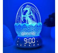 MTDYHY - Unique Dragon Egg Alarm Clock/Digital Clock with Night Light, White Noise and Bluetooth Speaker, 16 Color Remote Control, Brightness and Volume, Cool Dragon Gift for Kids