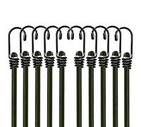 MTE 10 Pcs Heavy Duty Bungee Cords 75CM with Hooks, Bungee Straps Camping Tarp, Tents, Canopy and Fixings, Multi-Purpose Elastic Bungee Straps for Luggage, Camping, Caravan - Weatherproof & UV
