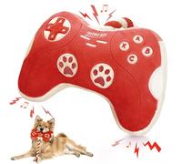 MTERSN Funny Squeaky Dog Toys for Small Dogs - Red Game Controller Plush Chew Toy with Full Crinkle Paper, Cute Interactive Puppy Toys for Playtime, Paty or Birthday Gift (Red)