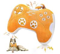 MTERSN Plush Dog Toy : Interactive Squeaky Dog Toys with Crinkle Paper and Gaming Controller Shape Dogs Rope Toys - Funny Pet Chew Toys with 3 Squeakers for Puppy, Small, Medium, Large Dogs (Yellow)