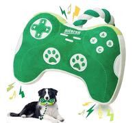 MTERSN Squeaky Dog Toys : Interactive Dog Plush Toy with Full Crinkle Paper and Cute Puppy Chew Toys with Rope - Funny Gaming Controller Shape Dogs Birthday Gift (Green)