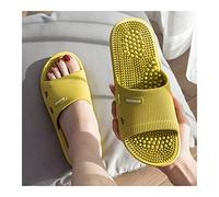MTFBQ Acupressure Reflexology Massage Slippers Reflexology Sandals Slippers For Men And Women, Relieve Plantar Stress Acupressure Relaxation Foot Beach Flats Shoes Slip On Open Toe, Yellow, EUR40-41