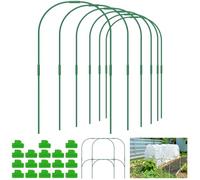 MTFun 60Pcs Greenhouse Hoop Grow Tunnel Kit Durable Greenhouse Support Hoop Frame Premium DIY Garden Hoops Plant Support Fiberglass Hoop with 18 Clips for for Netting Raised Beds
