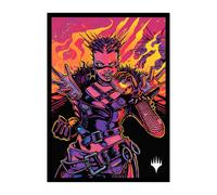 MTG Aetherdrift Deck Protector Sleeves Borderless Racer featuring Far Fortune, End Boss (100)