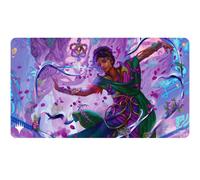 MTG Aetherdrift Playmat Commander featuring Saheeli, Radiant Creator
