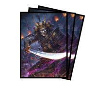 MTG Card Sleeves, 100 Standard Size 66 x 91 mm Deck Protectors, Premium Matte Trading Card Sleeves for MTG Commander and TCG Players (Demon Samurai)