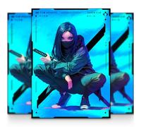 MTG Card Sleeves 105PCS | Anime & Manga Style | Ninja Clan | Foil Finish + Clear Front | 66x92mm - Standard Magic Size