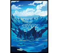 MTG Card Sleeves - Island - Lotus Series - Ultra Clear Front & Matte Finish Back, 100 Count Standard Size TCG Sleeves, Matte Art Sleevee for Magic The Gathering