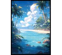 MTG Card Sleeves - Tropical Island(Green Blue) - Fantasy Dual Lands Series - Ultra Clear Front & Matte Finish Back, 100 Count Standard Size TCG Art Sleeves for Magic The Gathering
