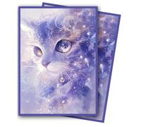 MTG Card Sleeves, Ultra Clear Front & Matte Finish Back, 100 Count Standard Size Matte Art Sleeve for Magic The Gathering (Blue cat)