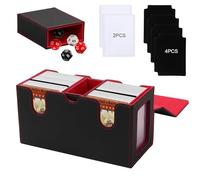 MTG Commander Deck Box,Magnetic Card Display Case with Dice Tray for MTG Yugioh,TCG Card Storage Box,PU Leather Trading Card Storage Box Holds 100 Double-Sleeved Cards with 4 Card Dividers