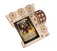 MTG Commander EDH Command Zone Tray with Life Counter Wooden Compatible with Magic The Gathering