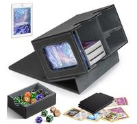 MTG Deck Box for Commander, Card Deck Case Holds 160+ Double-Sleeved Cards with Dice Tray, Magnetic PU Leather Card Storage Box for Magic TCG CCG EDH Cards