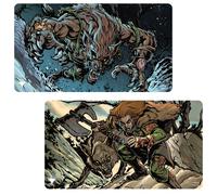 MTG Innistrad Remastered Double Sided Playmat Multi Mythic featuring Ravager of the Fells and Huntmaster of the Fells