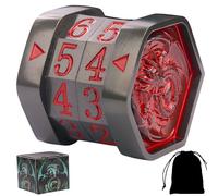 MTG Life Counter MTG Metal MTGs Commander Life Counter Wheel, No Installation Required Gift Box Packaging Suitable for Board Games, Card Games, Compatible with MTGs and TTRPG(Black Nickel_Red)