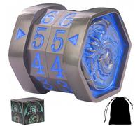 MTG Life Counter MTG Metal MTGs Commander Life Counter Wheel, No Installation Required Gift Box Packaging Suitable for Board Games, Card Games, Compatible with MTGs and TTRPG(Black Nickel_Blue)