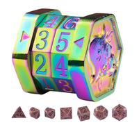 MTG Life Counter Wheel Metal MTG Counter Dice Tracker, Mini Dice Set, Gift Box Packaging Suitable for Cards, Board Games Compatible with MTGs, DND Game Accessories(Colorful)