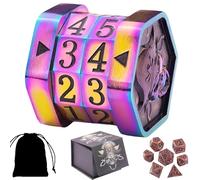 MTG Life Counter Wheel Metal MTG Counter Dice Tracker, Mini Dice Set, Gift Box Packaging Suitable for Cards, Board Games Compatible with MTGs, DND Game Accessories(Colorful_Black)