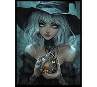 MTG Magic The Gathering (D20 Witch) - 100ct Matte TCG Card Art Sleeves by Ai Armor, Black
