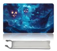 MTG Play Mat MTG PlayMat -60 cm x 35 cm, Original Art, Non-Slip TCG Play Mat with Rubber Base and Stitched Edges, Commander TCG Rollable & Foldable Card Mat (No Zone, mtg48-3)