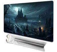 MTG Play Mat, Size 61 x 35 cm, Free Storage Pockets, Non-Slip Backing, Ideal for Card Game Lovers, TCG Play Mat (A Creepy Place, No Deck)