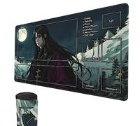 MTG Playmat, 24" x 14" Original TCG Playmats Stitched Edges Smooth Rubber Surface Battle Board Game MTG Playmat with Zones