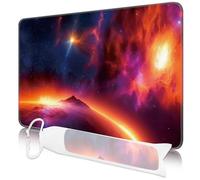 MTG playmat, 24‘ x 14’ playmat for TCG MTG card game mat, stitched edges, MTG playmat with zones, smooth rubber surface, battle playmat (planet)