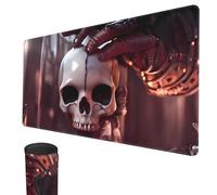 MTG Playmat, 24" x 14" TCG Game Play Mat Stitched Edges Trading Card Game Playmats with Storage Bag Smooth Rubber Surface Battle Game Mat (Skull)