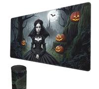 MTG Playmat, 24" x 14" TCG Playmats Stitched Edges Smooth Rubber Surface Battle Board Game Mouse Pad for Halloween (Ghost Bride)