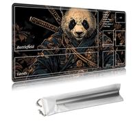 MTG Playmat 24x14 Inches - Magic The Gathering Playmat with Free Storage Bags, Non-Slip TCG Playmat with Rubber Bottom and Stitched Edges, Commander TCG Rollable Card Mat,A Panda Samurai