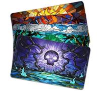 MTG Playmat 5 Pack - Stained Glass Collection, 24x14 Card Game Mat for Magic The Gathering, Stitched Edge, Non-Slip Rubber Base, 5 Prismatic Playmat Tubes - Stained Glass 5-Pack