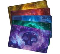 MTG Playmat 5 Pack with Zones - Stellar Galaxy Collection, 24x14 Card Game Mat for Magic The Gathering, Stitched Edge, Non-Slip Rubber Base, 5 Prismatic Playmat Tubes - Stellar 5-Pack