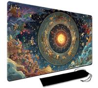 MTG Playmat, 60 x 35CM MTG Playmat with Zones, Stitched Edges Game Play Mat Trading Card Game Playmats Mouse Pad Smooth Rubber Surface TCG Game Mat with Storage Bag (No Zone,1)