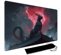 MTG Playmat, 60 x 35CM MTG Playmat with Zones, Stitched Edges Game Play Mat Trading Card Game Playmats Mouse Pad Smooth Rubber Surface TCG Game Mat with Storage Bag (No Zone,14)