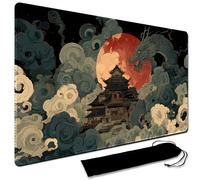 MTG Playmat, 60 x 35CM MTG Playmat with Zones, Stitched Edges Game Play Mat Trading Card Game Playmats Mouse Pad Smooth Rubber Surface TCG Game Mat with Storage Bag (No Zone,4)