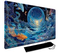 MTG Playmat, 60 x 35CM MTG Playmat with Zones, Stitched Edges Game Play Mat Trading Card Game Playmats Mouse Pad Smooth Rubber Surface TCG Game Mat with Storage Bag (With Zone,6)