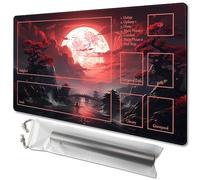 MTG Playmat Size 24x14in Free Bag Non-Slip Backing Printing, Ideal for Card Game Enthusiasts TCG Playmat Mouse Pad, Blood Moon Secrets (Deck)