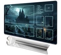 MTG Playmat Size 24x14in Free Bag Non-Slip Backing Printing, Ideal for Card Game Enthusiasts TCG Playmat Mouse Pad, Blaze Angel (A Spooky Place - Deck)