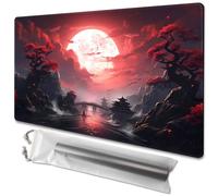 MTG Playmat Size 24x14in Free Storage Bags Non-Slip Backing Printing, Ideal for Card Game Enthusiasts TCG Playmat (No with Zone,Blood Moon Secrets)
