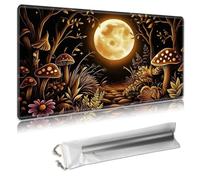 MTG Playmat - TCG Card Game Mat for Magic The Gathering - 24x14 Inches - Stitched Edges, Non-Slip Rubber Base, Portable Desk Play Mat for Board Games - with Storage Bag,Mushroom Bush and Full Moon
