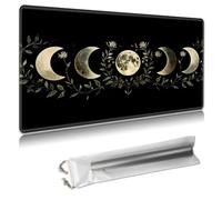 MTG Playmat - TCG Card Game Mat for Magic The Gathering - 24x14 Inches - Stitched Edges, Non-Slip Rubber Base, Portable Desk Play Mat for Board Games - with Storage Bag,Moon Phases and Floral