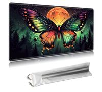 MTG Playmat - TCG Card Game Mat for Magic The Gathering - 24x14 Inches - Stitched Edges, Non-Slip Rubber Base, Portable Desk Play Mat for Board Games - with Storage Bag,Beautiful Butterfly and Moon