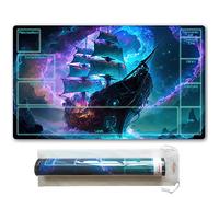 MTG Playmat with Free Plastic Storage Tube and Bag - Stitched Field Rules Zones Play Mat for MTG Card Game Playing for Beginner (MTG2)