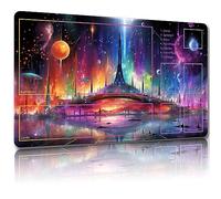 MTG Playmat with Free Storage Bags MTG Game Mat 24 x 14 inches, TCG and Board Game Mat for Cards,Mousepad Desk Mats (Magic Colorful-Auxiliary Combat)