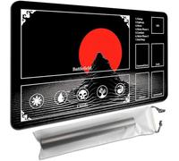 MTG Playmat with Zones 24x14 Inch - Trading Card Game Mat for Magic The Gathering,Commander Playmat with Storage Bags,TCG Card Battle Mat,Black Minimalism Red Sun